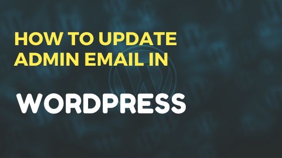 admin email wordpress